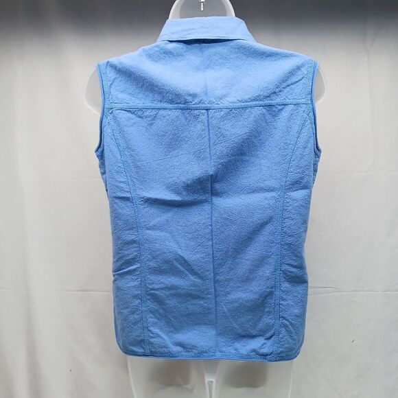 Stephanie Rogets by Fashion Trends Sleeveless Button Down 100% Cotton Women's M. - Picture 4 of 8